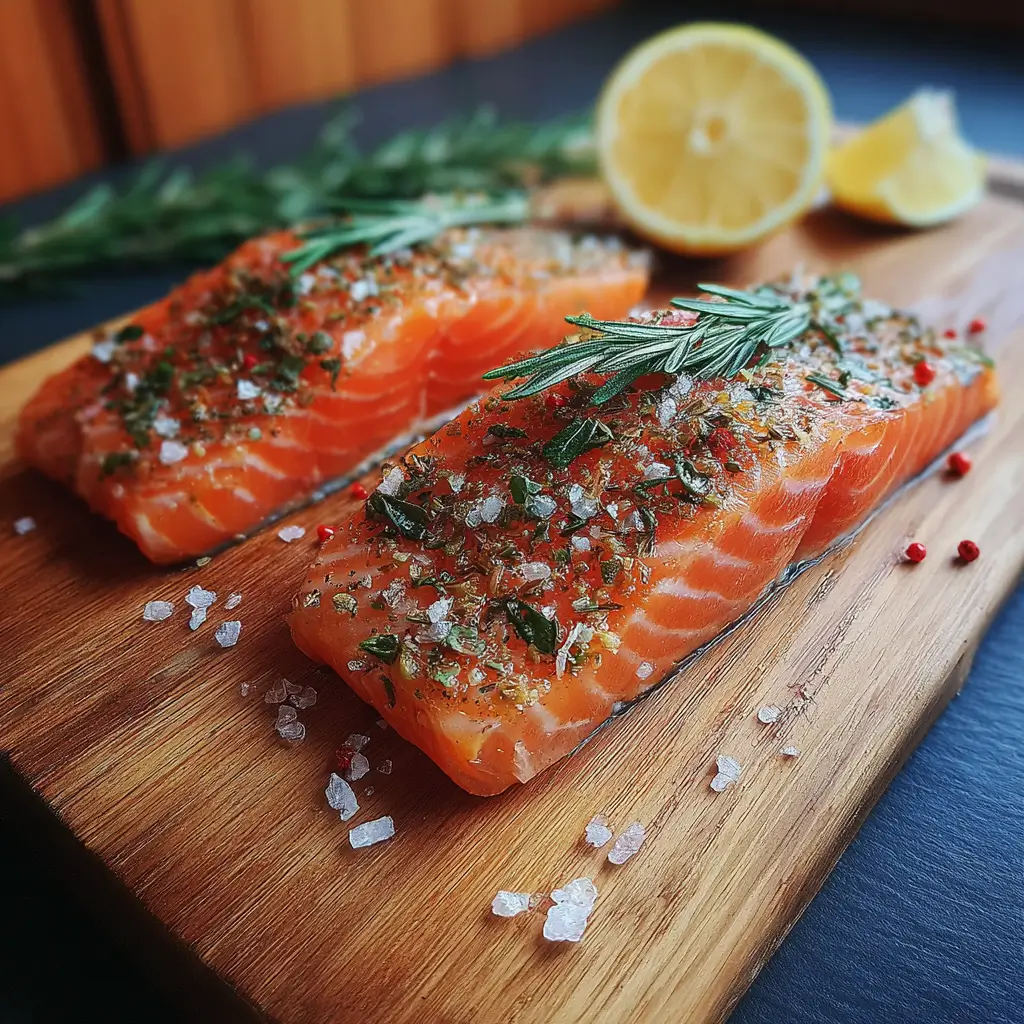 Fresh wild salmon fillets for Traeger smoking