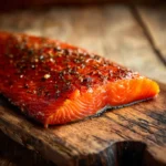 fully smoked salmon fillet flaky cooked texture