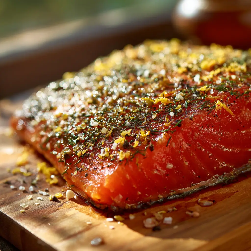 Lemon Herb Smoked Salmon Rub: A Zesty Twist for Perfectly Smoked Salmon 2 Lemon herb smoked salmon rub with dill and lemon zest