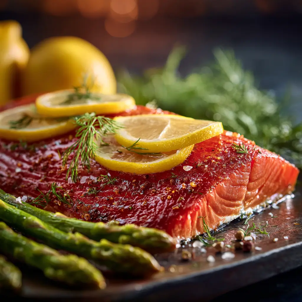 Traeger Smoked Salmon Fillet — The Ultimate Pellet Grill Recipe for Tender, Smoky Perfection 6 Traeger smoked salmon fillet served with lemon and herbs