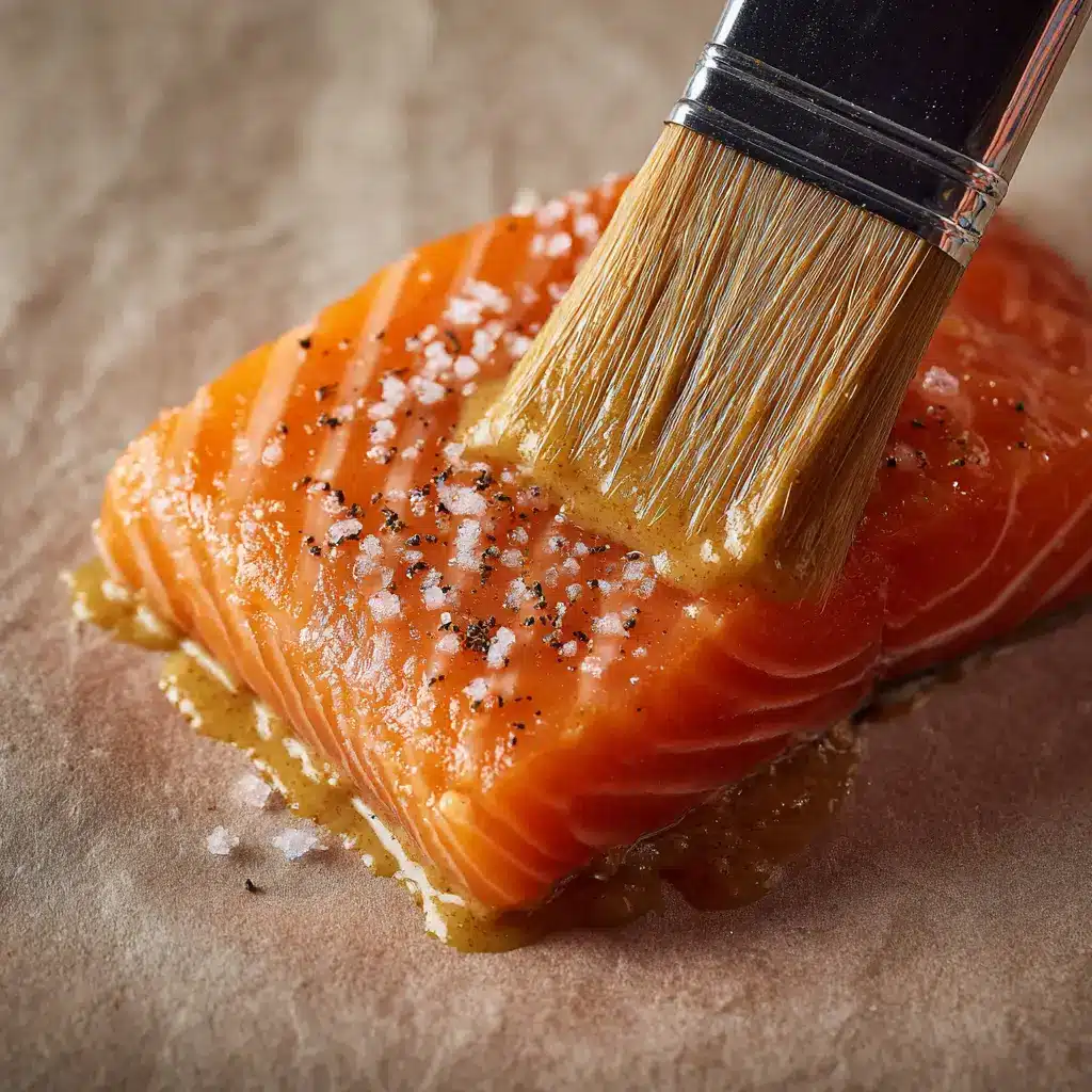 How To Smoke Salmon – Easy & Tender Recipe for Beginners 3 Preparing beginner smoked salmon with mustard and seasoning