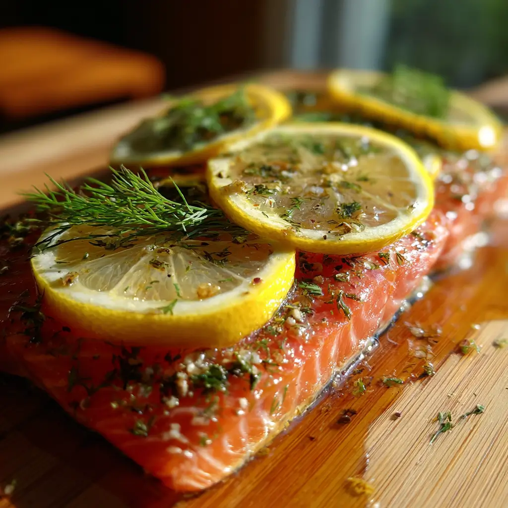 Seasoning Traeger lemon dill smoked salmon before grilling