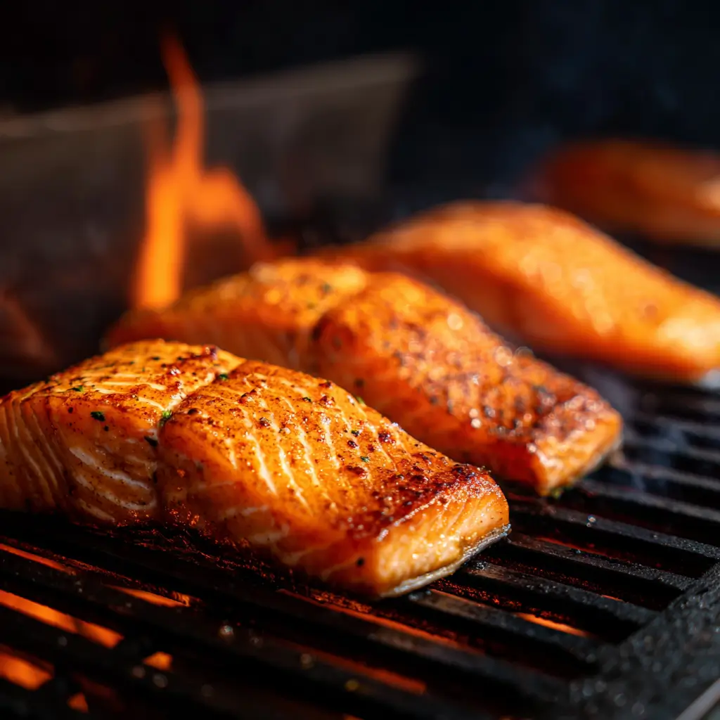 Smoking salmon on Traeger grill with the best pellets for flavor