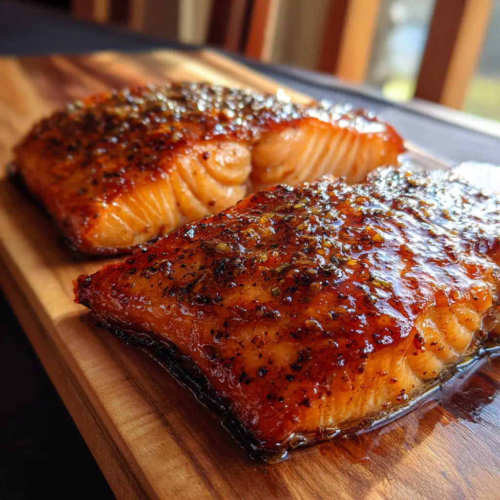 Traeger smoked salmon marinade on Traeger grill