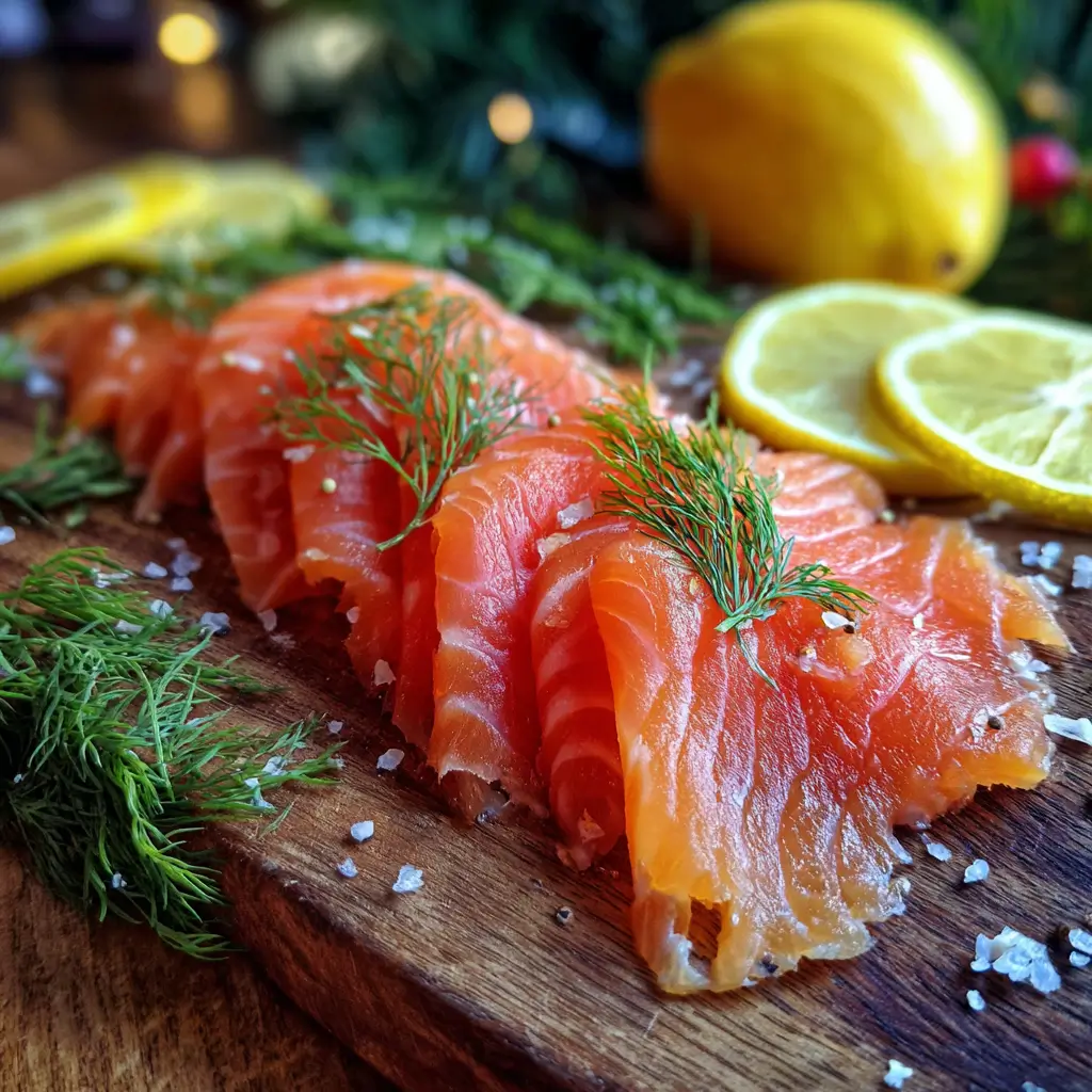 Cold smoked salmon recipe served with dill and lemon