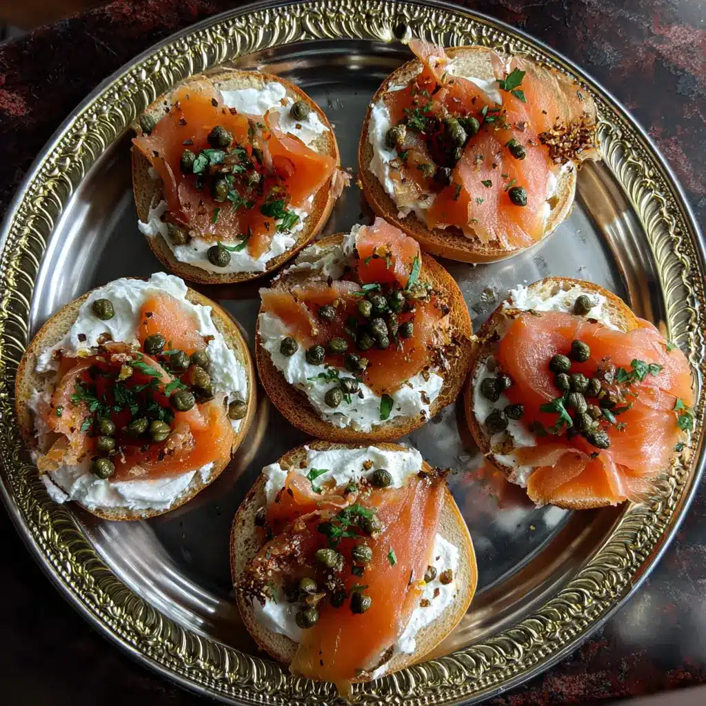 Homemade cold smoked salmon recipe served on bagels