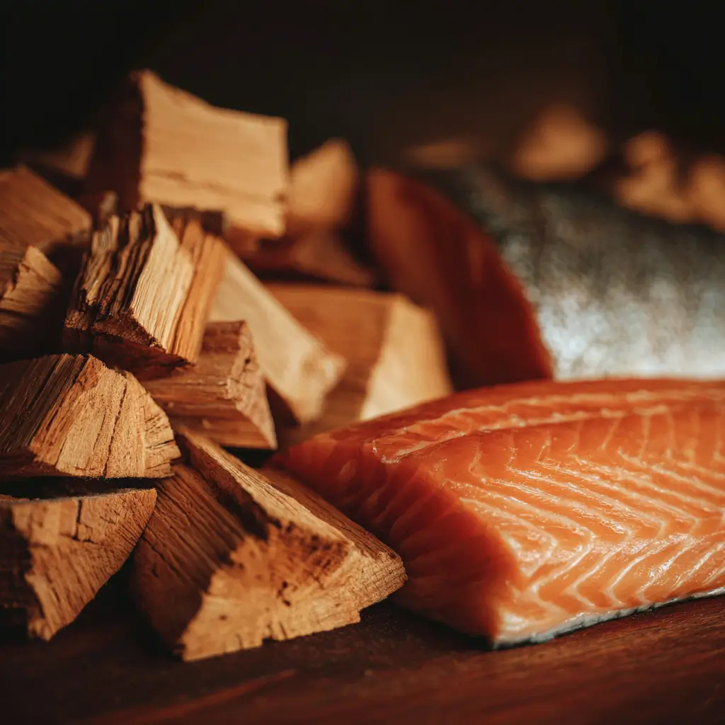 mixing alder and apple wood for smoked salmon