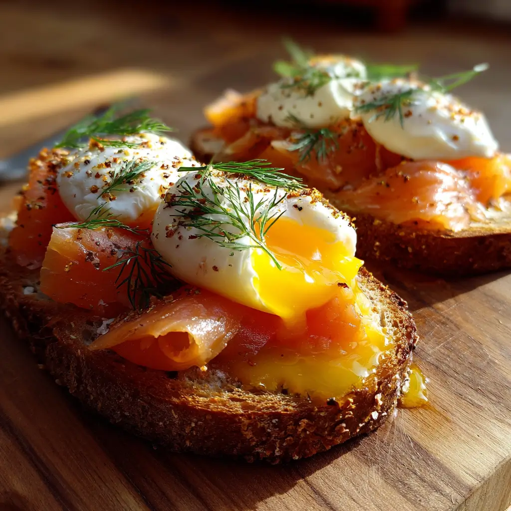 poached eggs with smoked salmon on toast