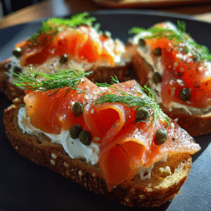 serving smoked salmon at 225 degrees on toast