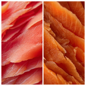 Smoked salmon texture difference between lightly and fully smoked slices