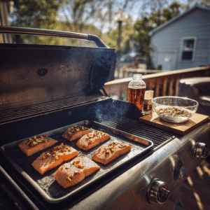 Apple Wood for Smoking Salmon – The Perfect Balance of Sweet and Smoky Flavor 3 soaking apple wood chips before smoking salmon on grill