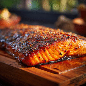 Traeger Smoked Salmon Fillet — The Ultimate Pellet Grill Recipe for Tender, Smoky Perfection 4 Traeger smoked salmon fillet on cedar plank inside pellet grill