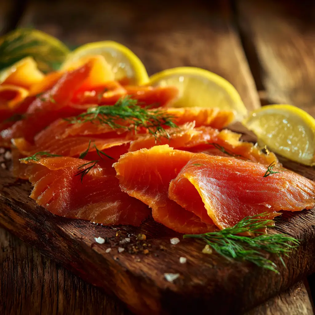 What Is Cold Smoked Salmon? Everything You Need to Know About This Delicate Treat 2 What is cold smoked salmon served on a rustic board