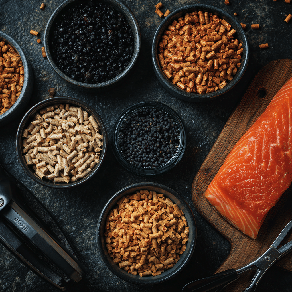 The Ultimate Smoked Salmon Recipe Traeger Guide: Fillets, Temperatures, and Marinades 3 Best wood pellets for smoking salmon arranged beside a salmon fillet
