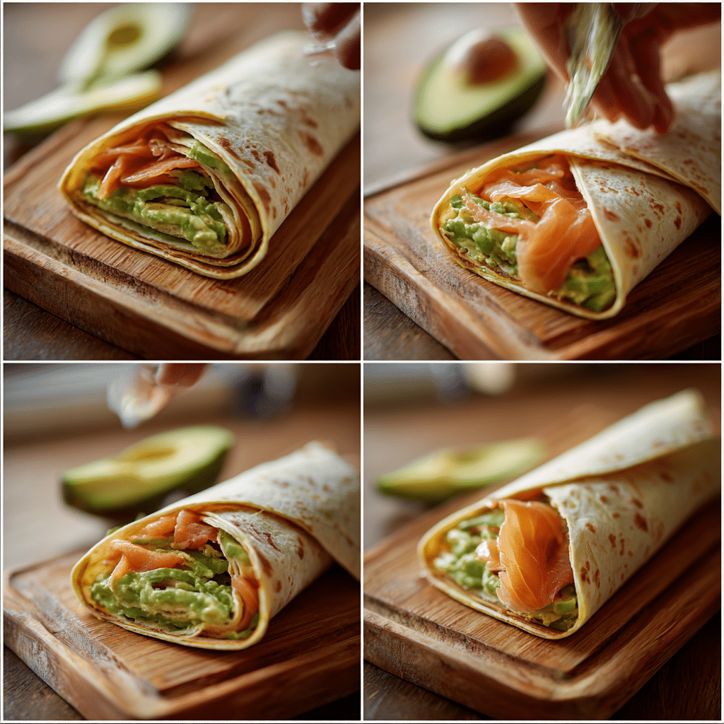 Smoked Salmon Avocado Wrap — A Creamy, Refreshing Start to Your Day 4 how to roll a smoked salmon avocado wrap