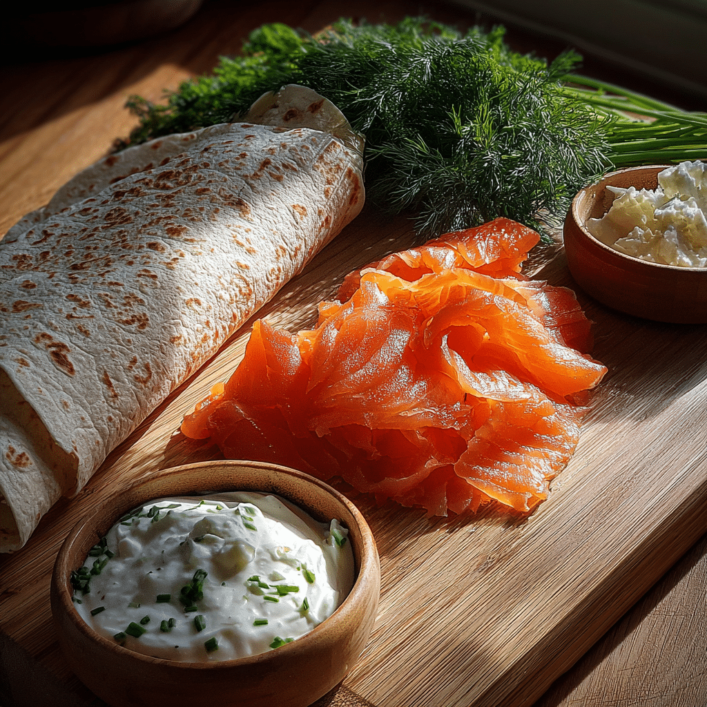 Smoked Salmon Cream Cheese Wrap – A Breakfast Classic with a Modern Twist 2 ingredients for smoked salmon cream cheese wrap