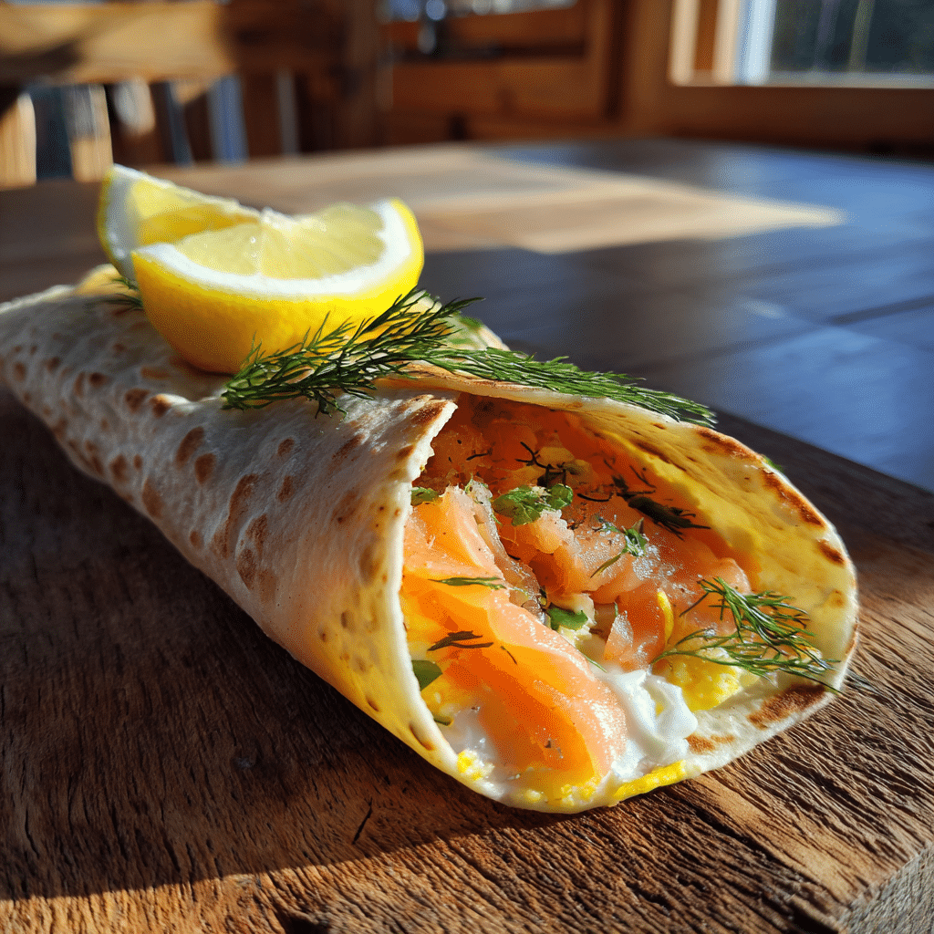 smoked salmon egg white wrap healthy breakfast recipe