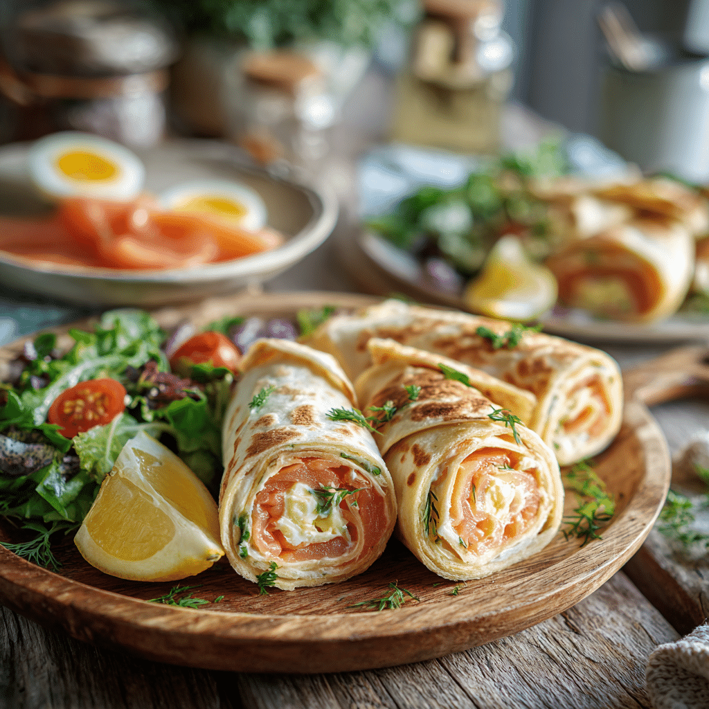 Smoked Salmon Egg Wrap — A Protein-Packed Breakfast You’ll Love 5 smoked salmon egg wrap served for brunch