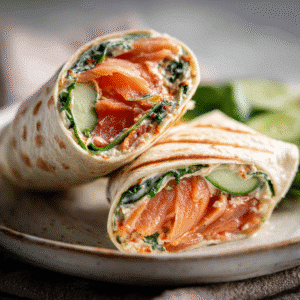 Smoked Salmon and Hummus Breakfast Wrap: A Creamy Mediterranean Morning Delight 5 smoked salmon hummus wrap Mediterranean breakfast
