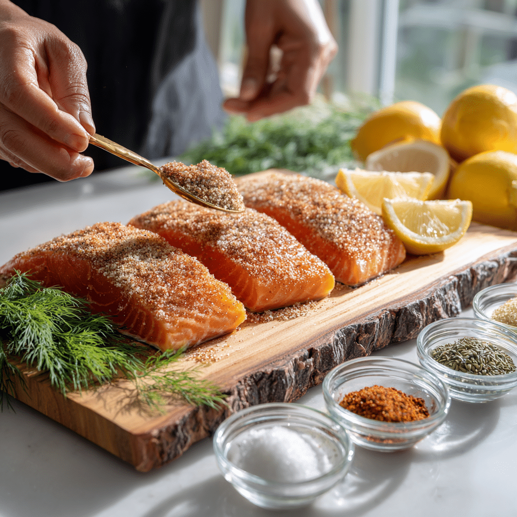 Master the Smoked Salmon Rub Recipe: 7 Blends for Perfect Flavor 9 smoked salmon rub recipe on raw salmon fillet