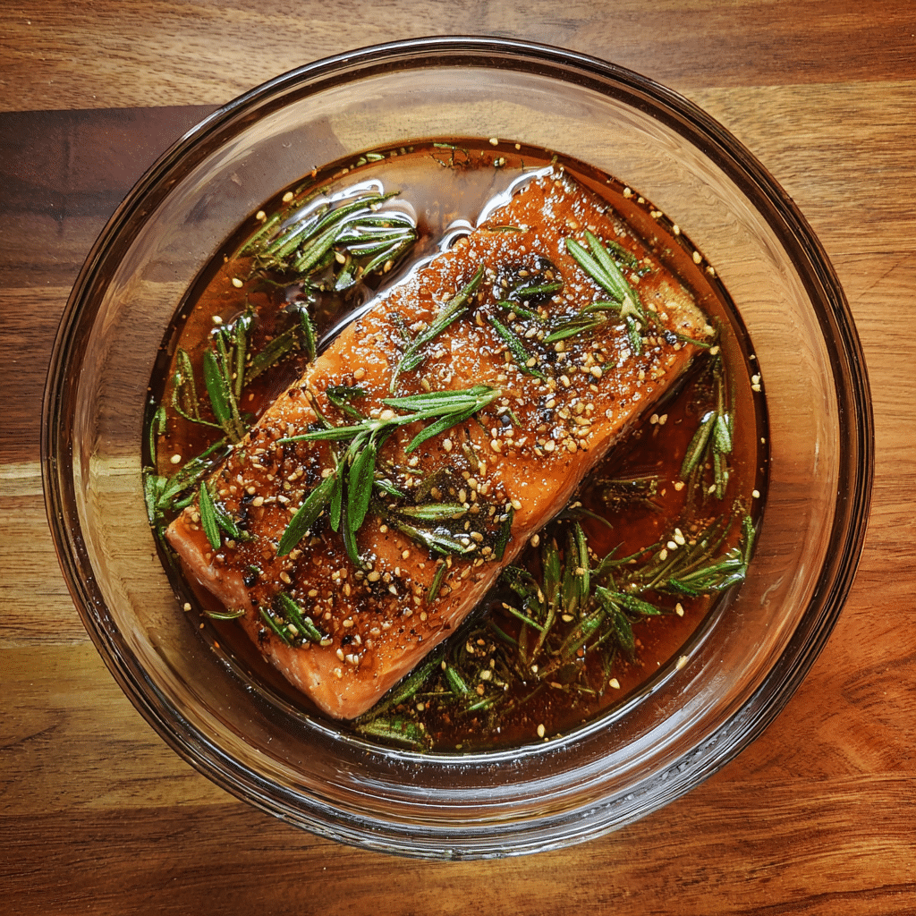 The Ultimate Smoked Salmon Recipe Traeger Guide: Fillets, Temperatures, and Marinades 5 Salmon fillet soaking in Traeger smoked salmon marinade